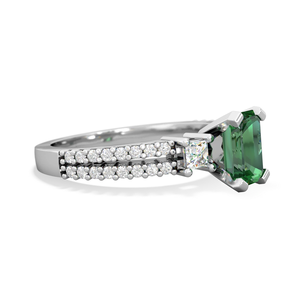 Lab Emerald Classic 7X5mm Emerald-Cut Engagement 14K White Gold ring R26437EM