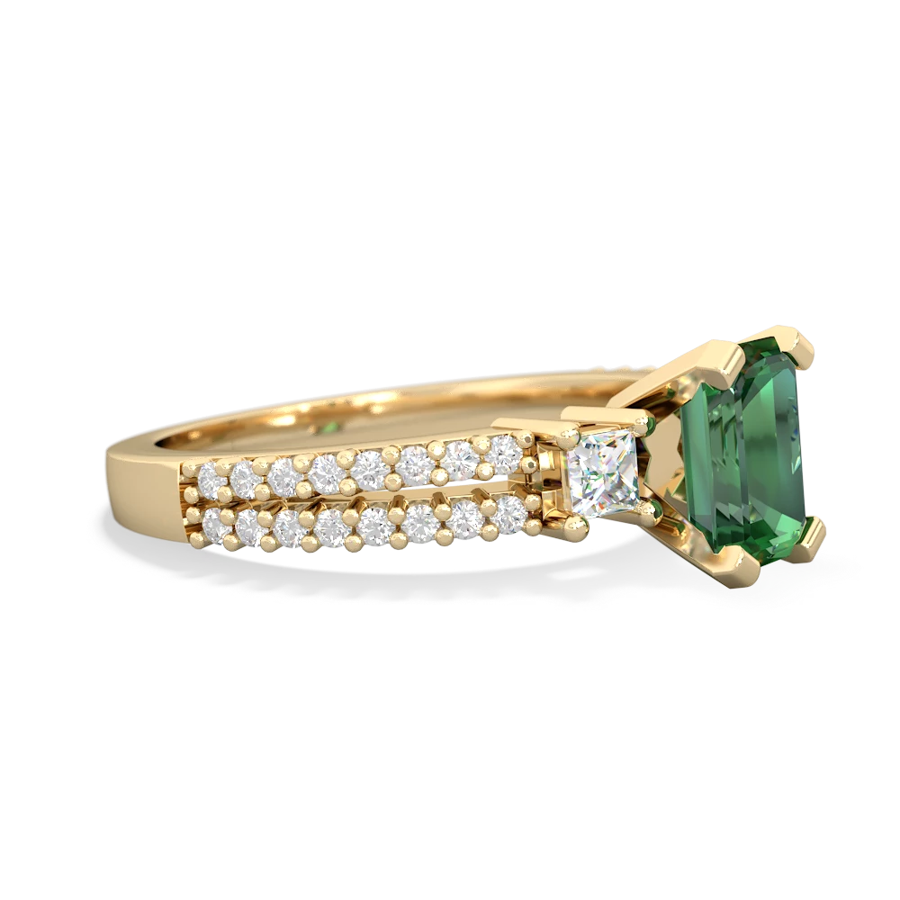 Lab Emerald Classic 7X5mm Emerald-Cut Engagement 14K Yellow Gold ring R26437EM