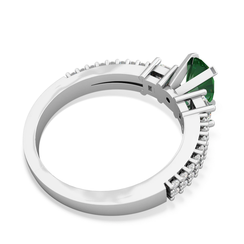 Lab Emerald Classic 7X5mm Oval Engagement 14K White Gold ring R26437VL