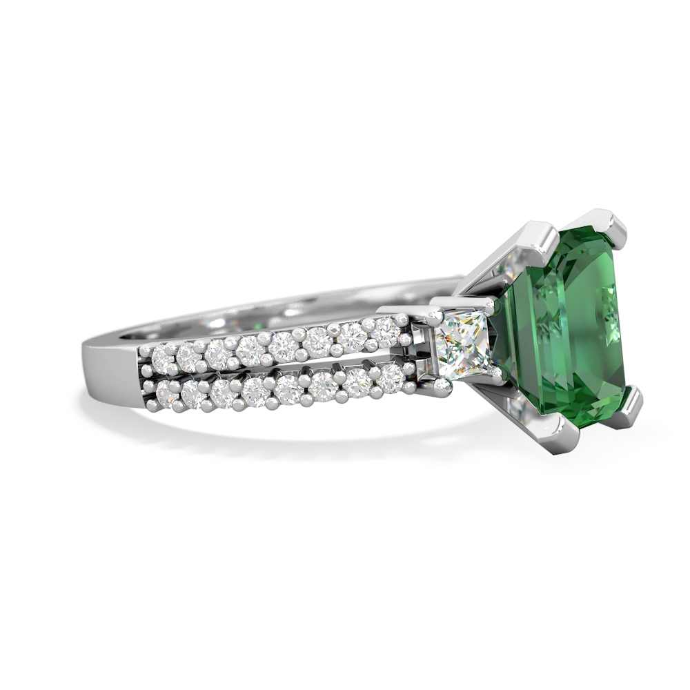 Lab Emerald Classic 8X6mm Emerald-Cut Engagement 14K White Gold ring R26438EM