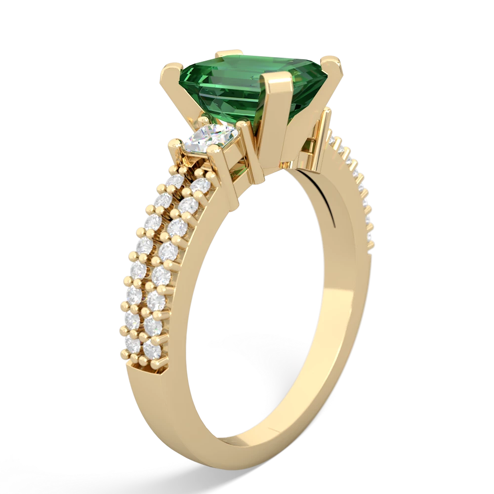 Lab Emerald Classic 8X6mm Emerald-Cut Engagement 14K Yellow Gold ring R26438EM