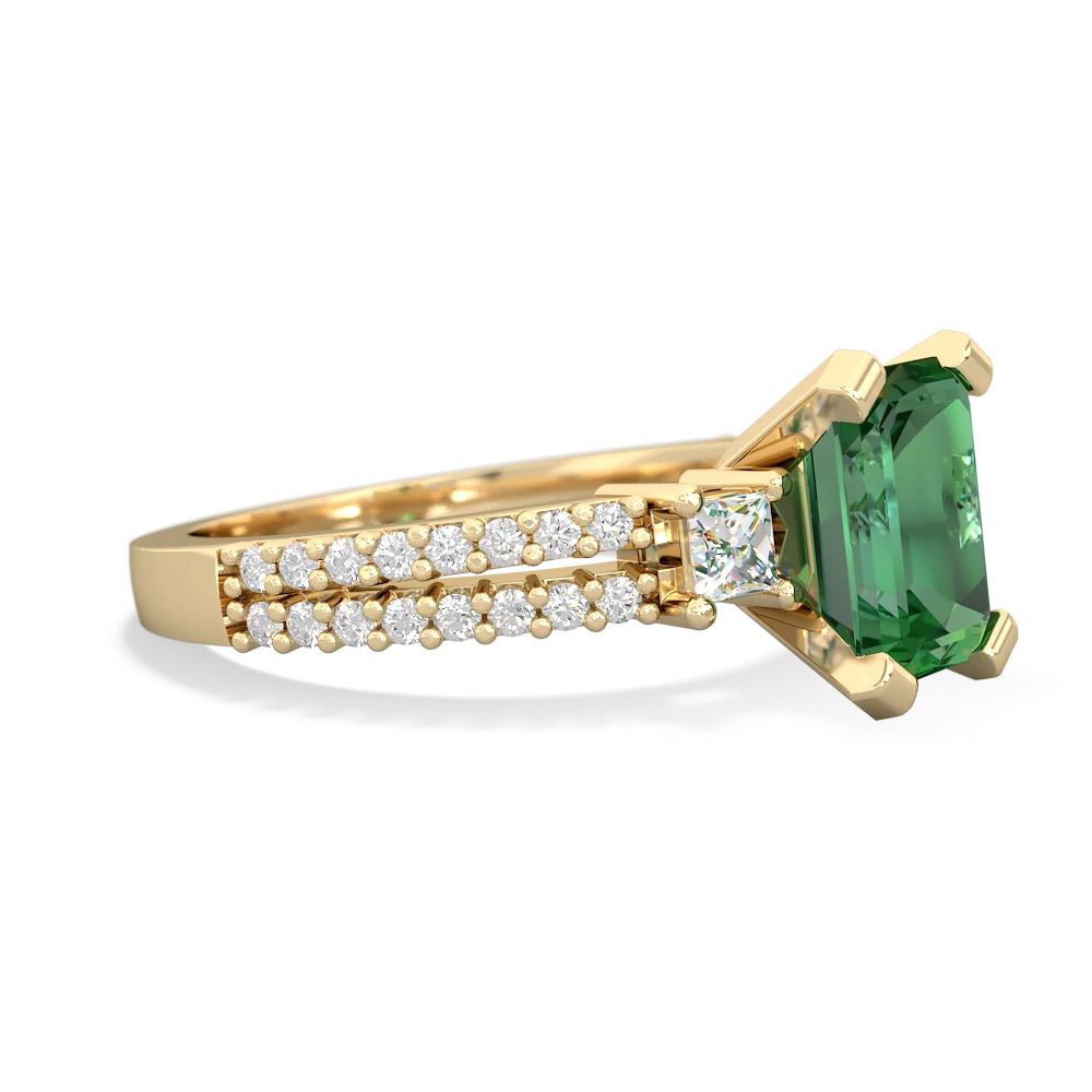 Lab Emerald Classic 8X6mm Emerald-Cut Engagement 14K Yellow Gold ring R26438EM