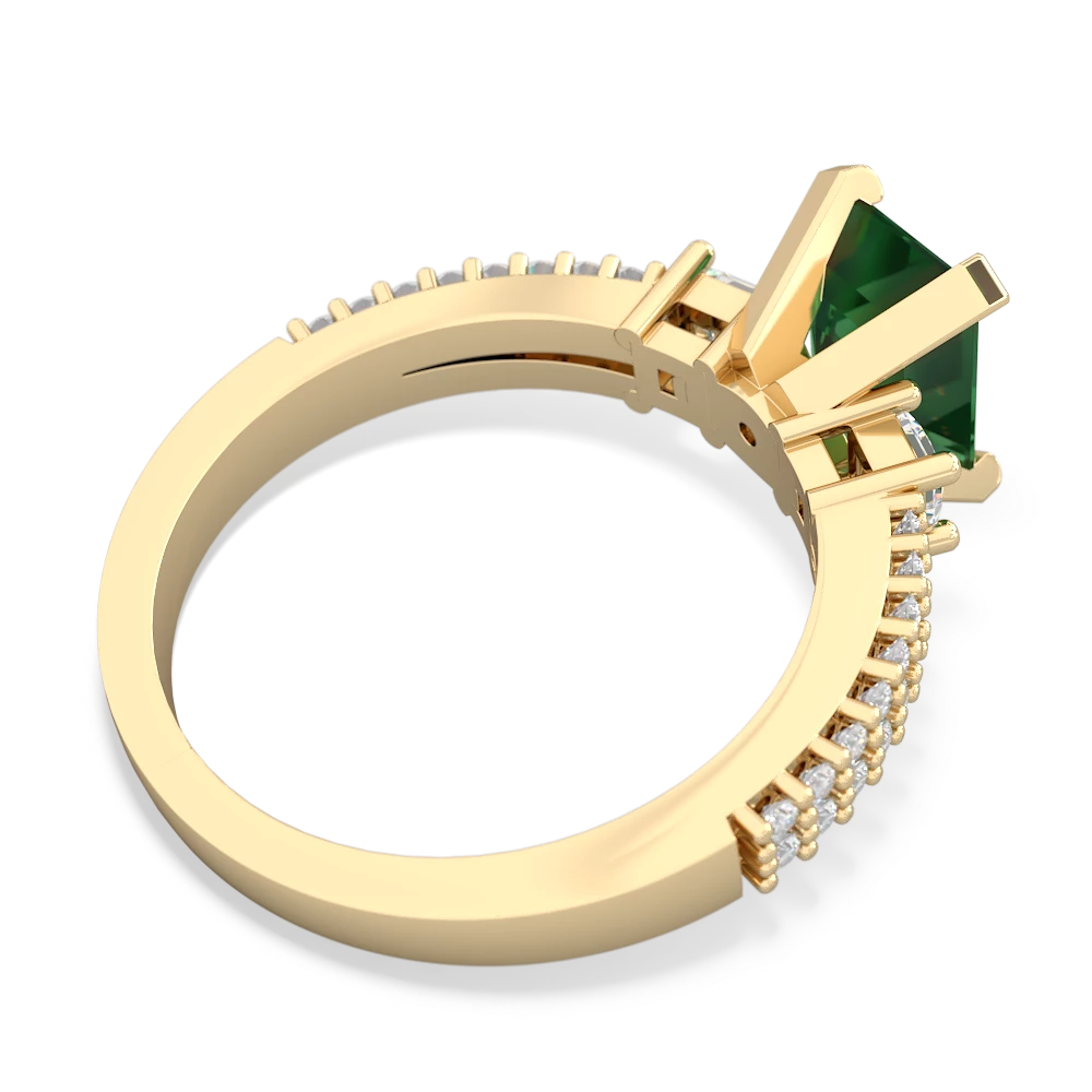 Lab Emerald Classic 8X6mm Emerald-Cut Engagement 14K Yellow Gold ring R26438EM