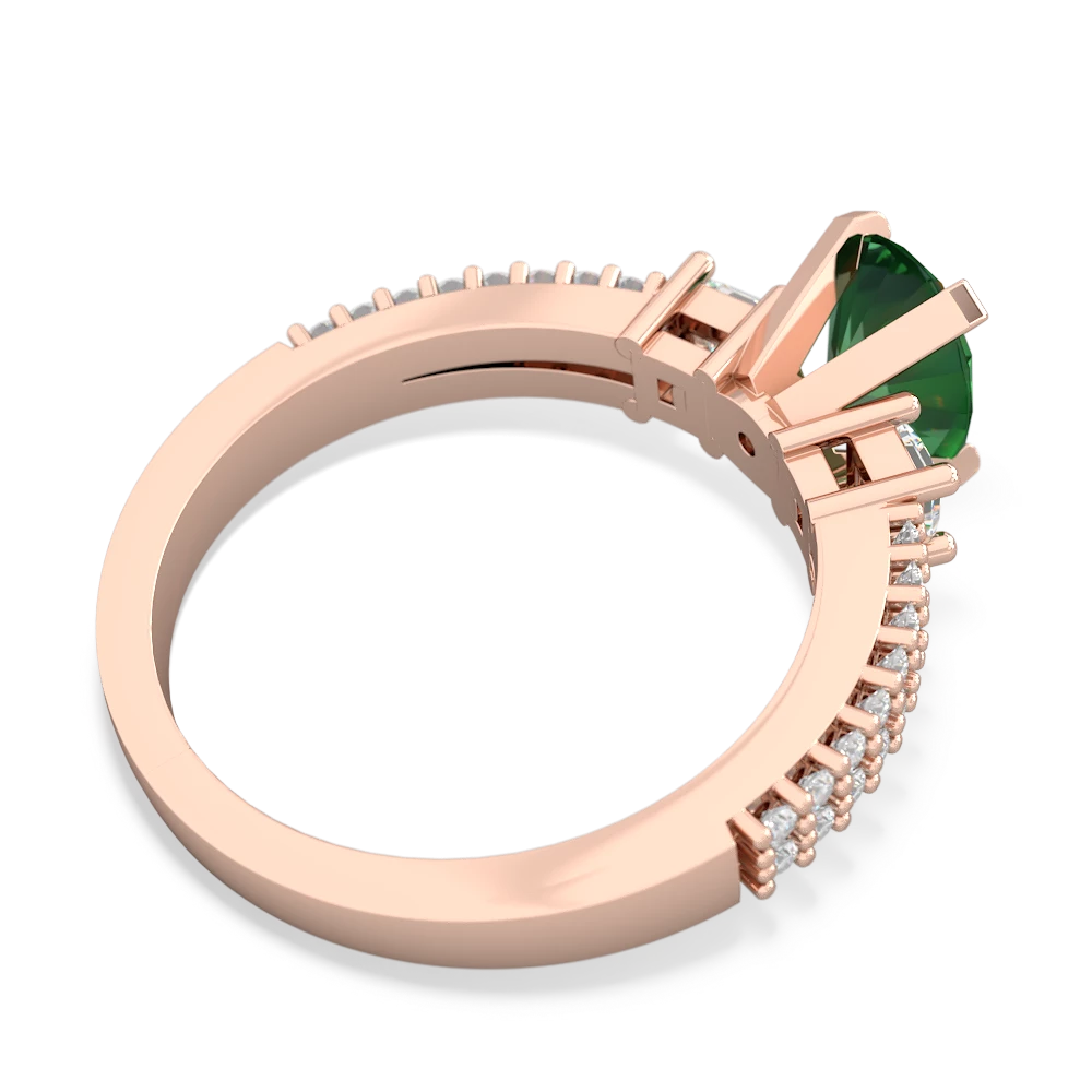 Lab Emerald Classic 8X6mm Oval Engagement 14K Rose Gold ring R26438VL