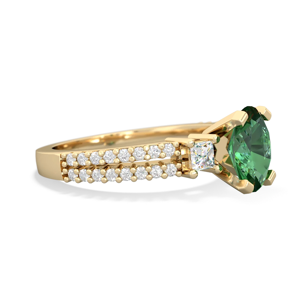 Lab Emerald Classic 8X6mm Oval Engagement 14K Yellow Gold ring R26438VL