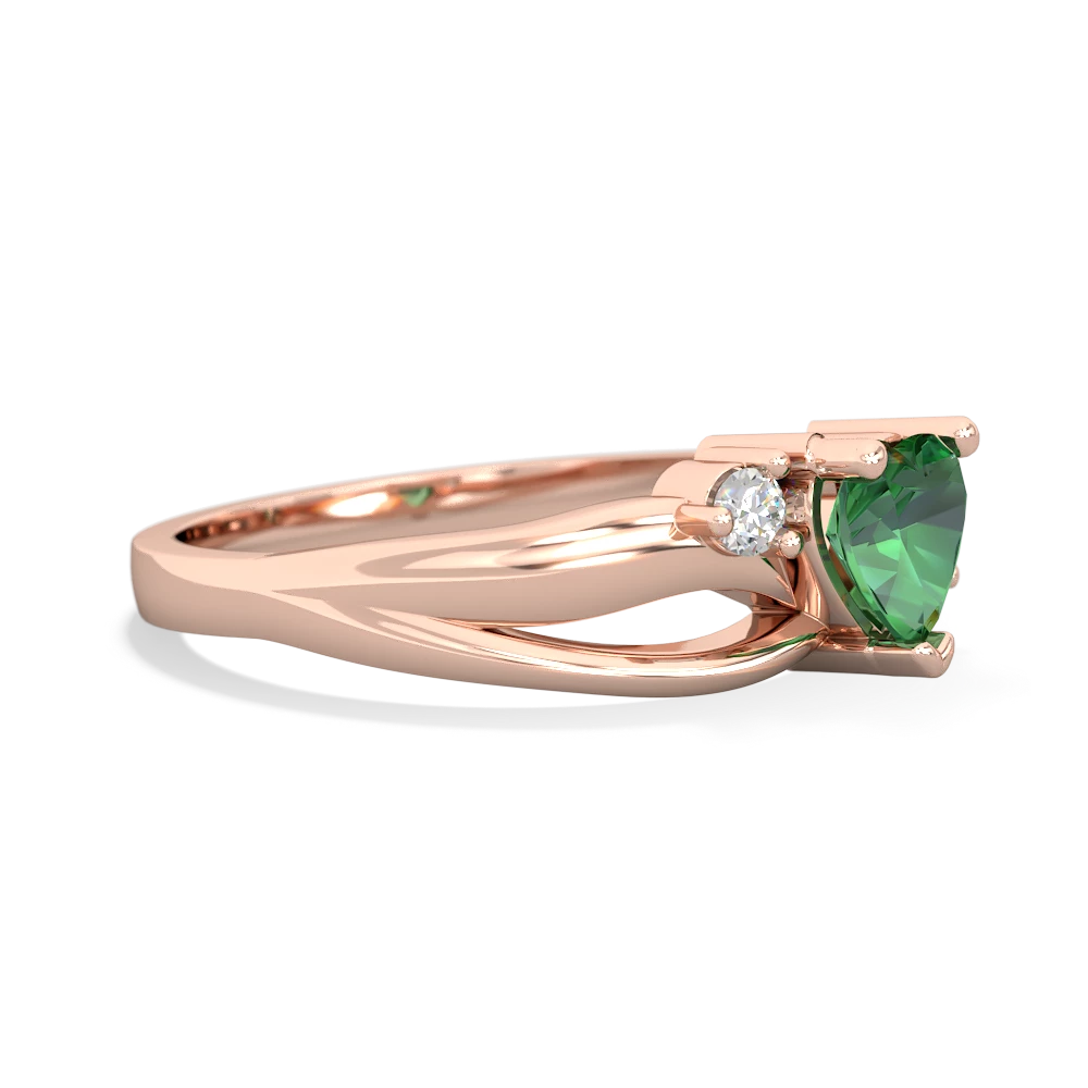 Lab Emerald Split Band Swirl 14K Rose Gold ring R2130