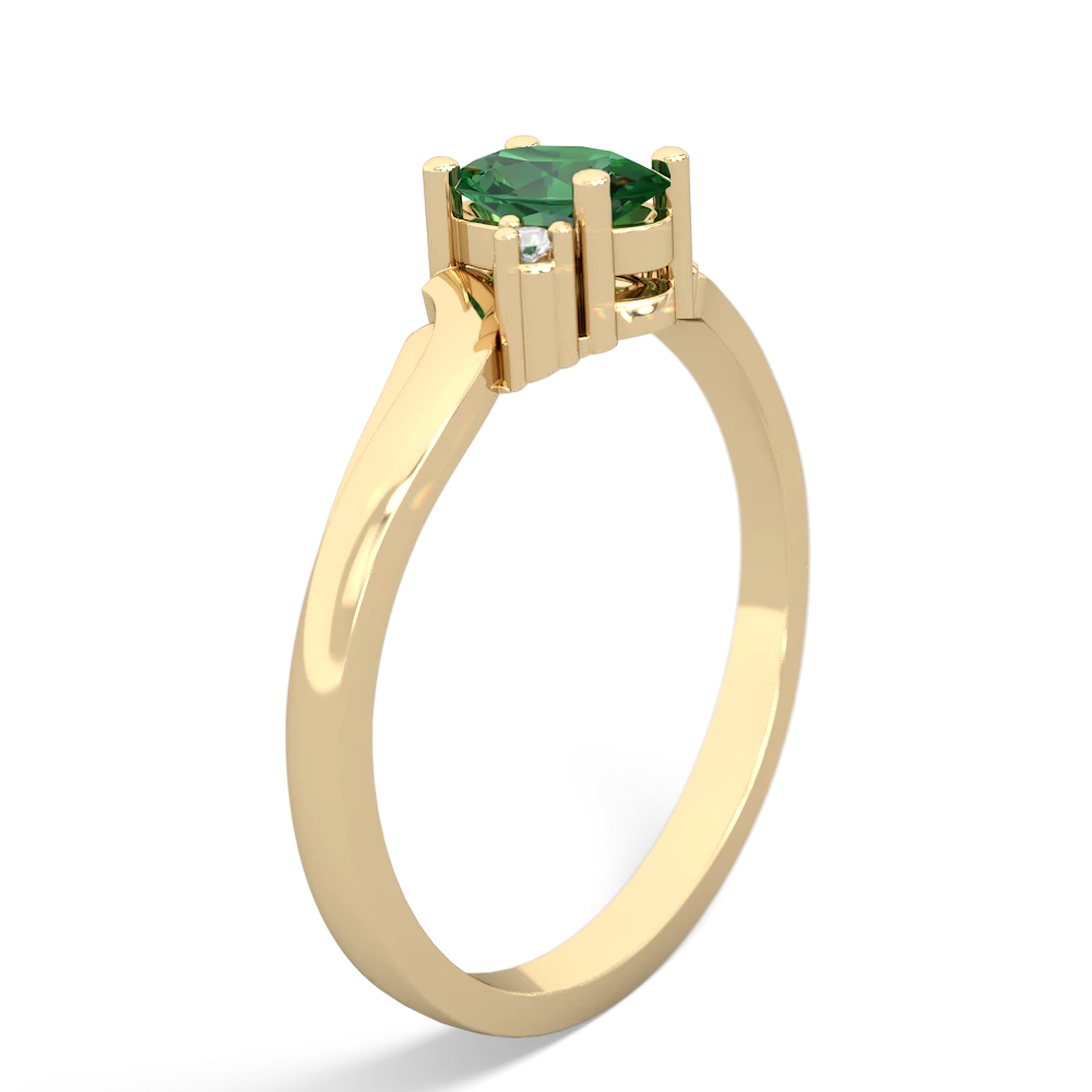 Lab Emerald Elegant Swirl 14K Yellow Gold ring R2173