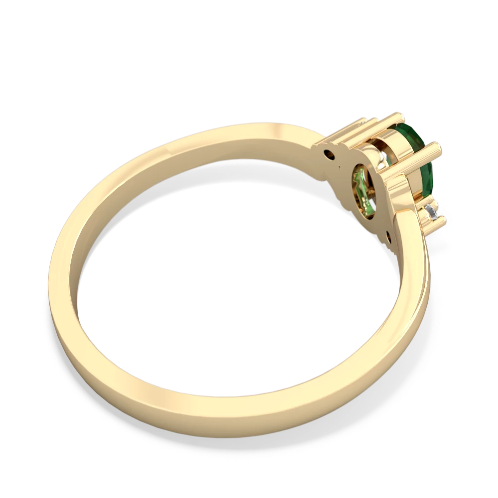 Lab Emerald Elegant Swirl 14K Yellow Gold ring R2173