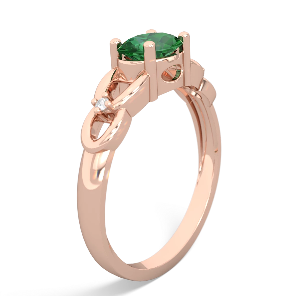 Lab Emerald Links 14K Rose Gold ring R4032