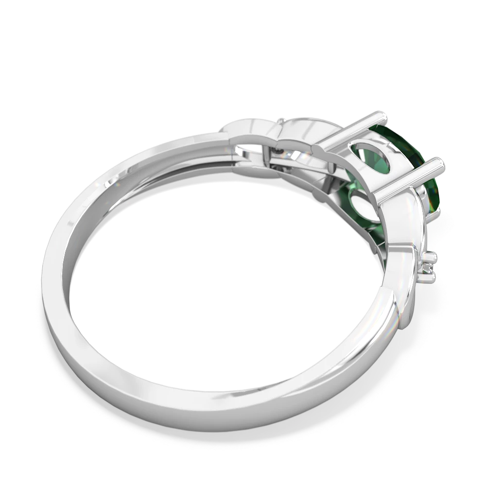 Lab Emerald Links 14K White Gold ring R4032