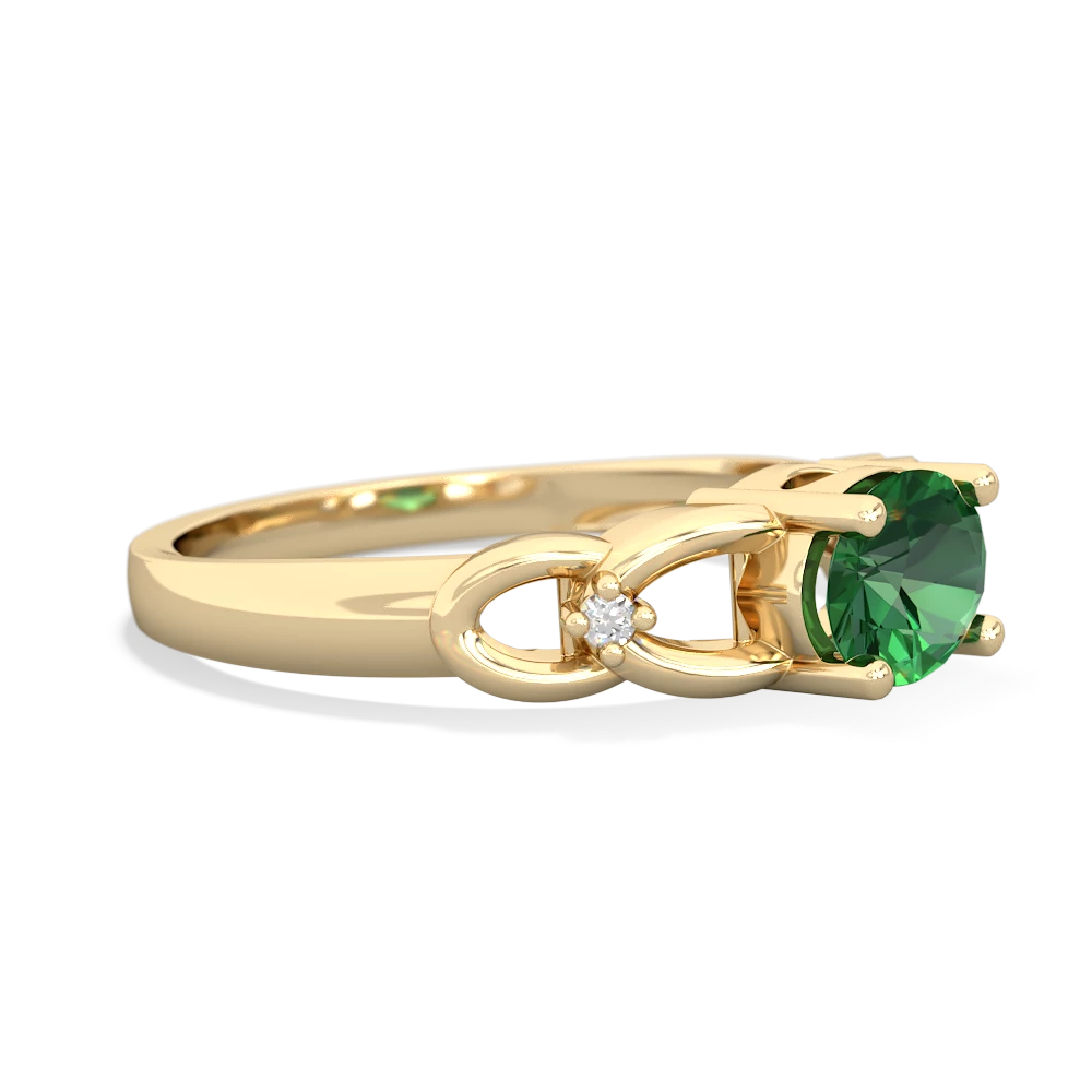 Lab Emerald Links 14K Yellow Gold ring R4032