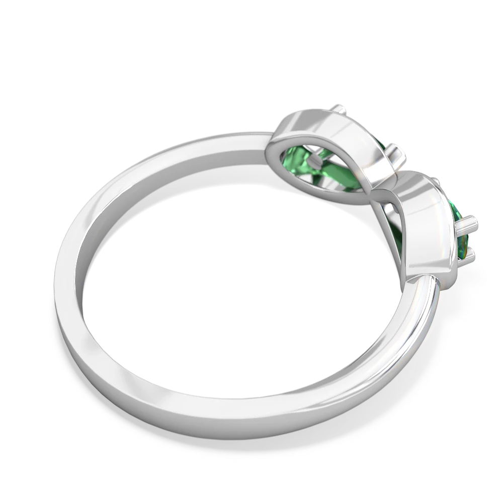 Lab Emerald Infinity 14K White Gold ring R5050