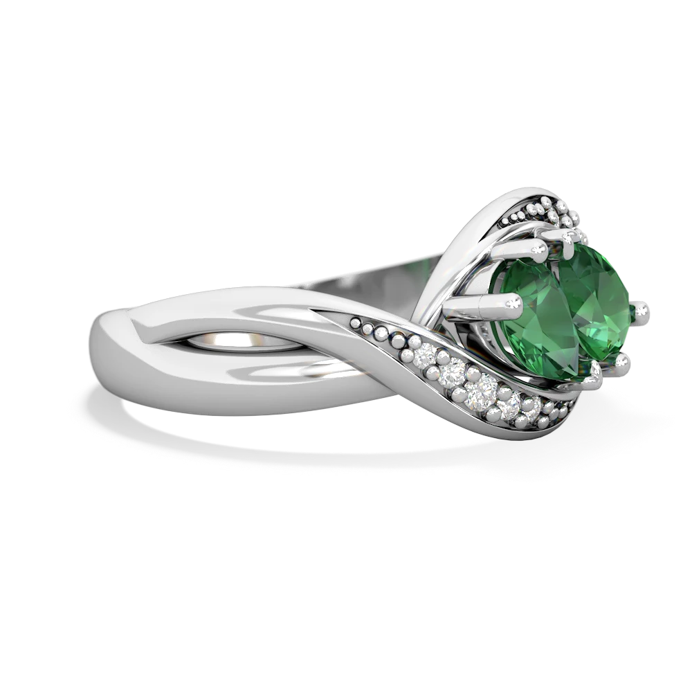 Lab Emerald Summer Winds 14K White Gold ring R5342