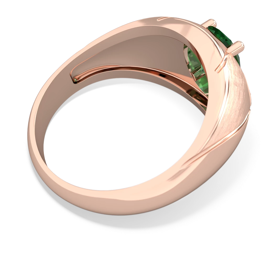 Lab Emerald Men's Crossroads 14K Rose Gold ring R0361