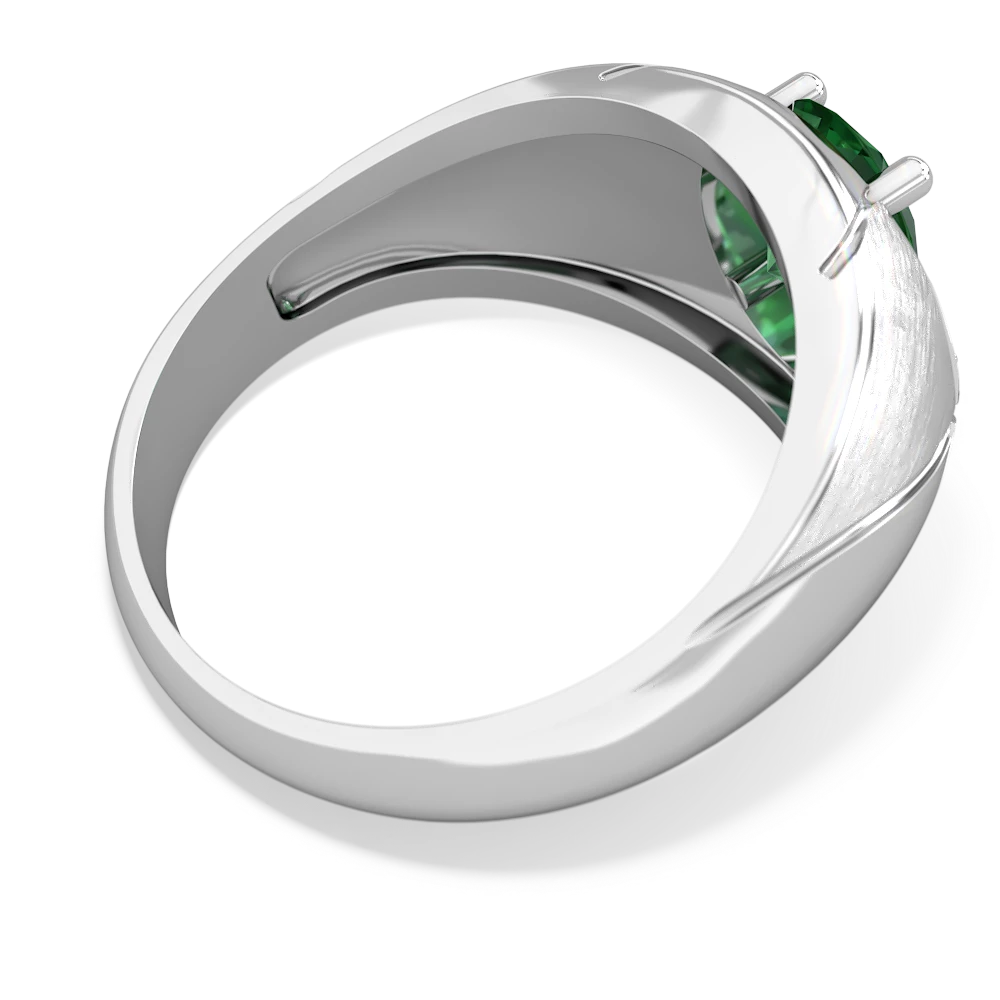 Lab Emerald Men's Crossroads 14K White Gold ring R0361