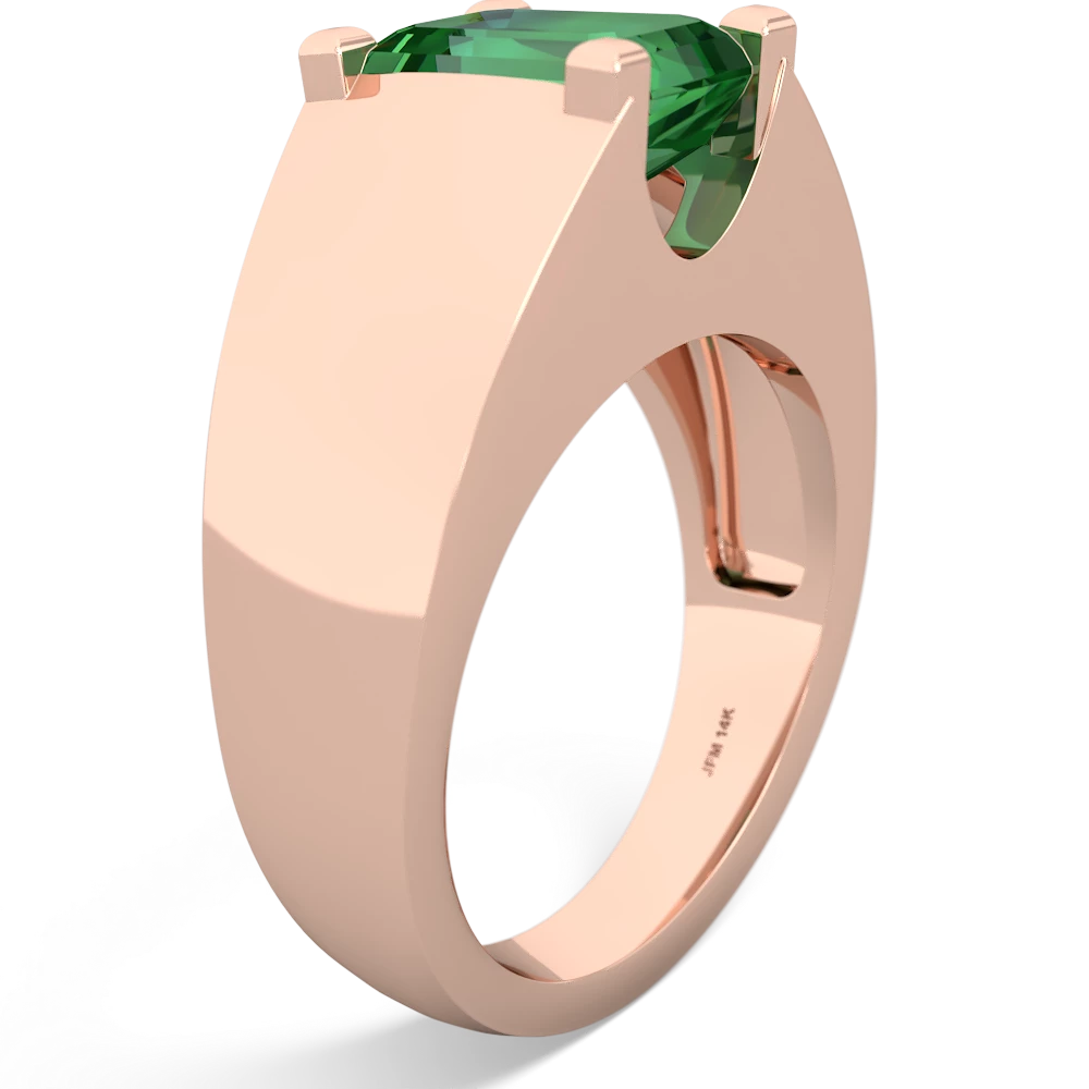 Lab Emerald Men's 14K Rose Gold ring R1836