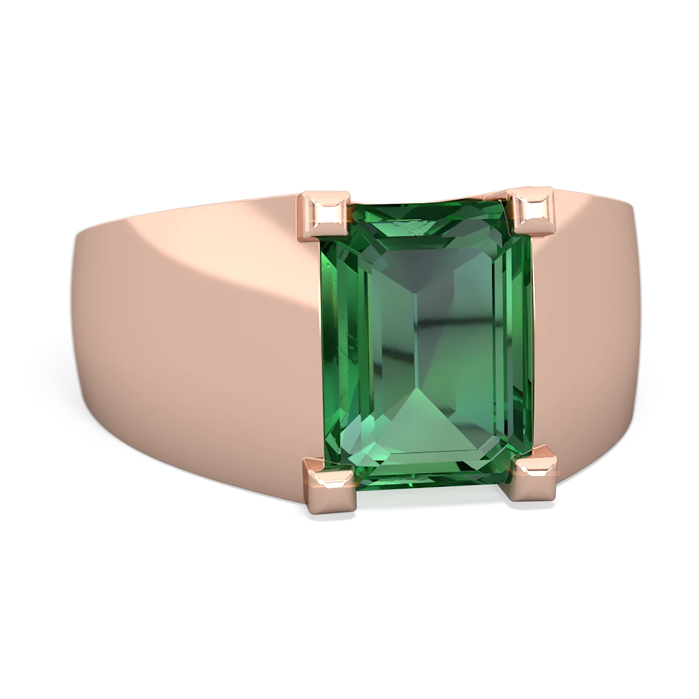Lab Emerald Men's 14K Rose Gold ring R1836