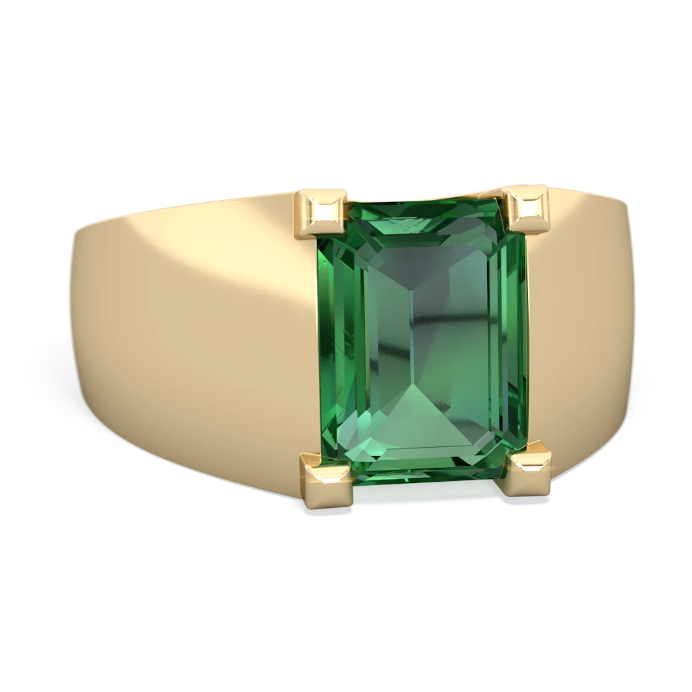 Lab Emerald Men's 14K Yellow Gold ring R1836