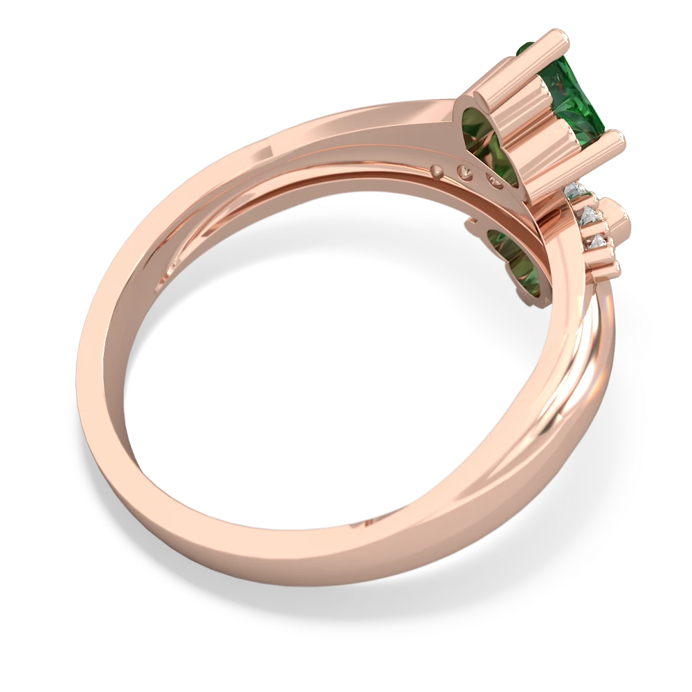 Lab Emerald Heart To Heart 14K Rose Gold ring R2064