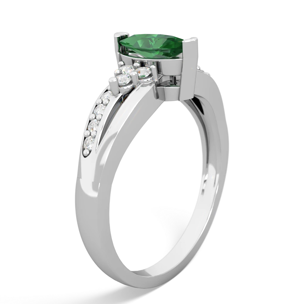 Lab Emerald Royal Marquise 14K White Gold ring R2343