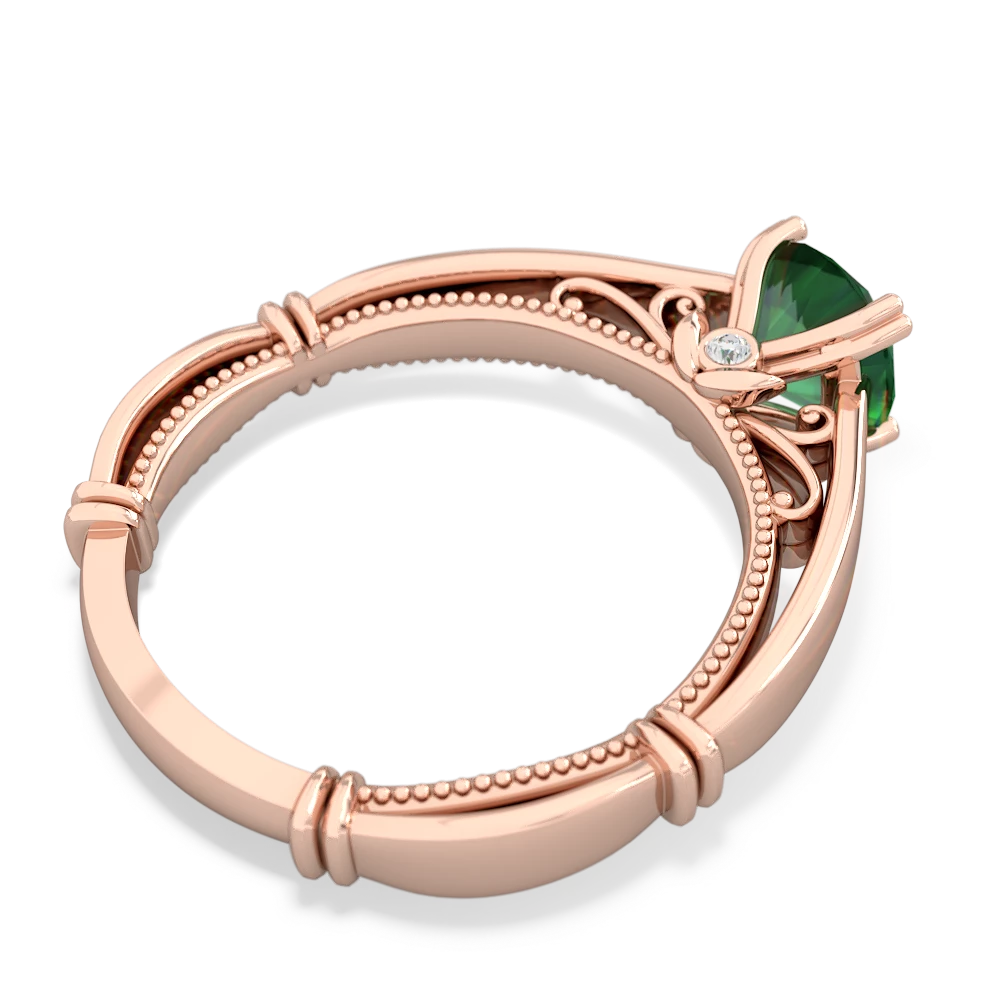 Lab Emerald Renaissance 14K Rose Gold ring R27806RD