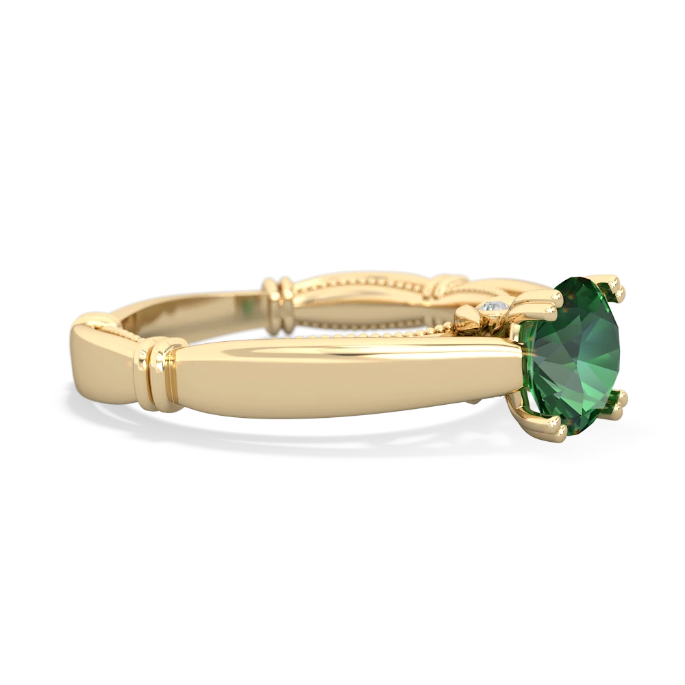 Lab Emerald Renaissance 14K Yellow Gold ring R27806RD