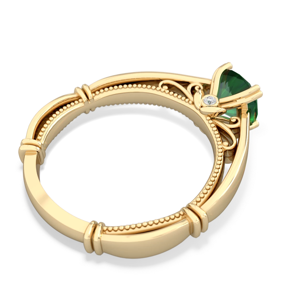 Lab Emerald Renaissance 14K Yellow Gold ring R27806RD