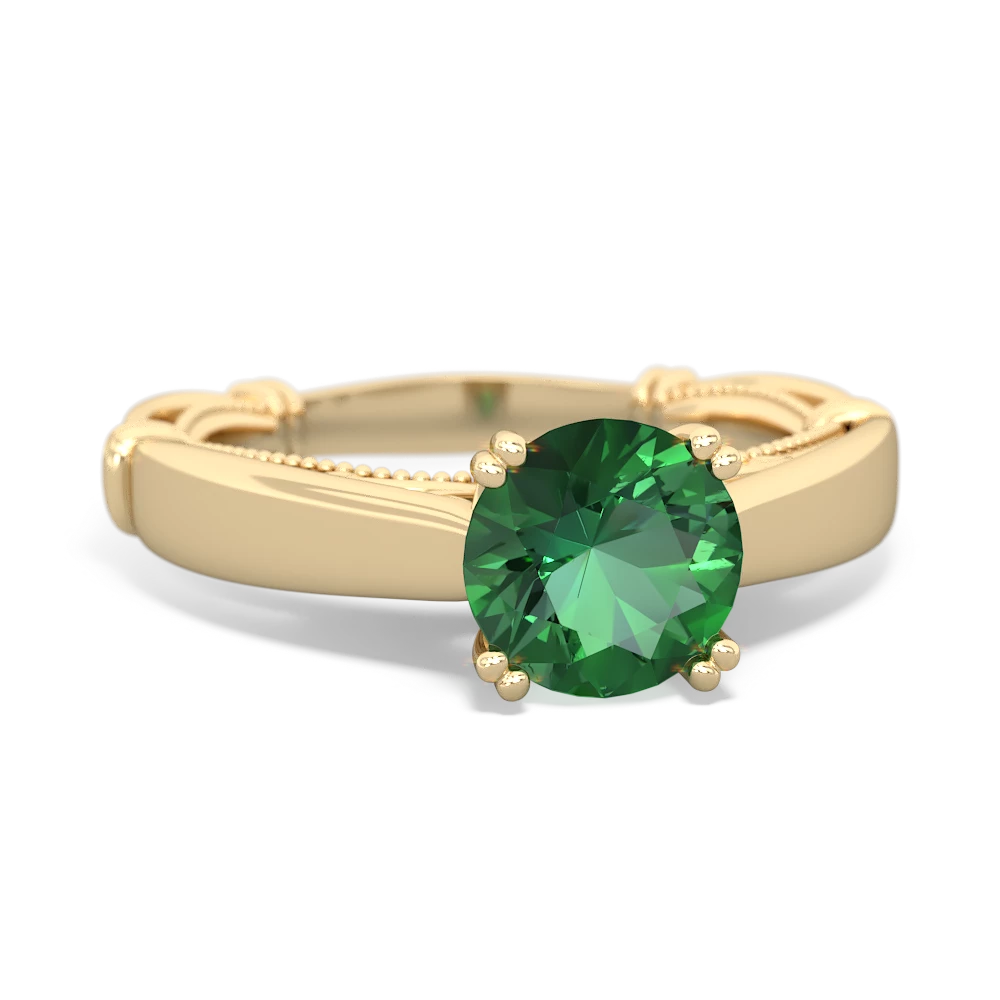 Lab Emerald Renaissance 14K Yellow Gold ring R27806RD