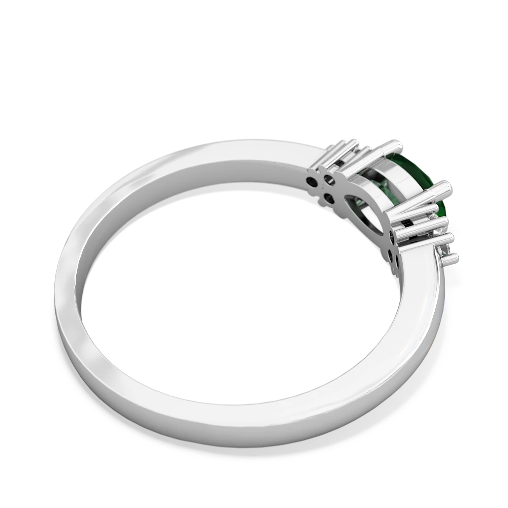 Lab Emerald Simply Elegant East-West 14K White Gold ring R2480