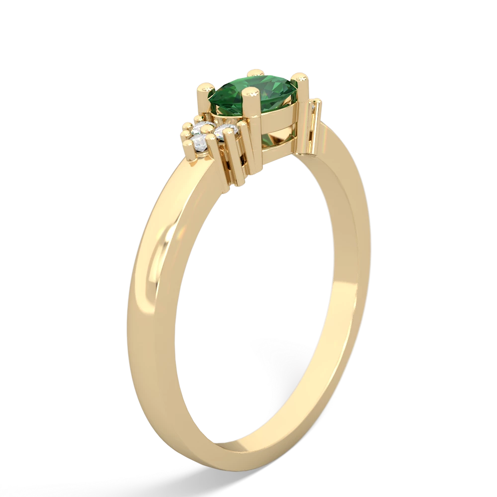 Lab Emerald Simply Elegant East-West 14K Yellow Gold ring R2480