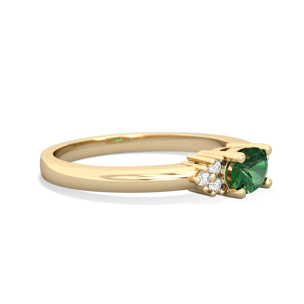 Lab Emerald Simply Elegant East-West 14K Yellow Gold ring R2480