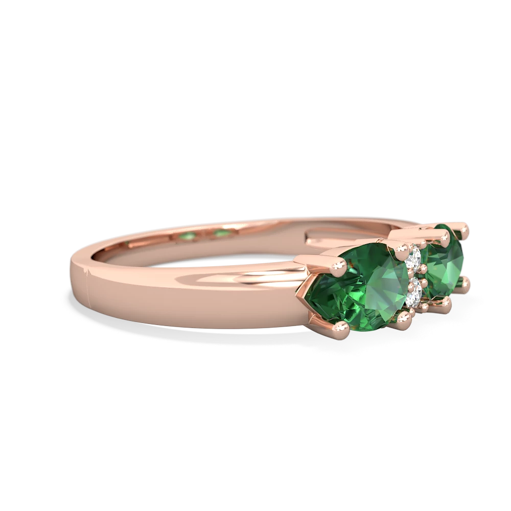 Lab Emerald Pear Bowtie 14K Rose Gold ring R0865