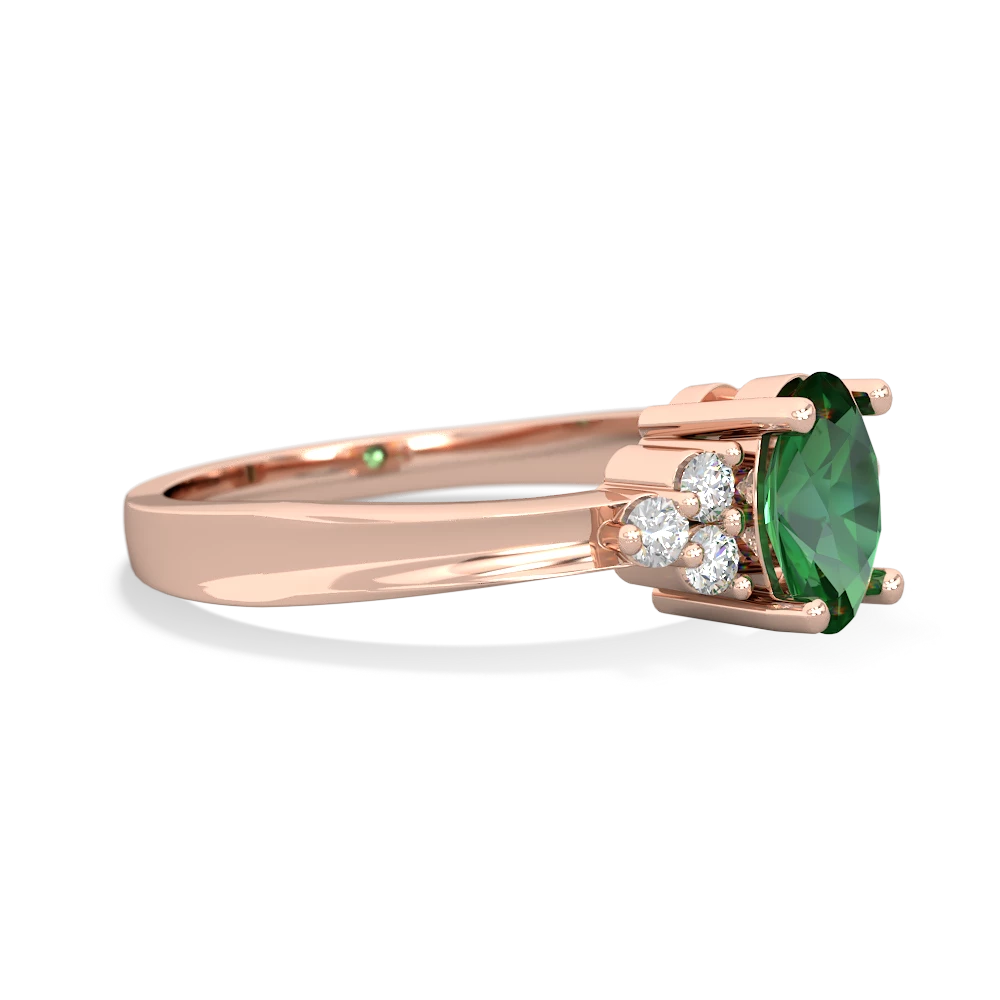 Lab Emerald Simply Elegant 14K Rose Gold ring R2113