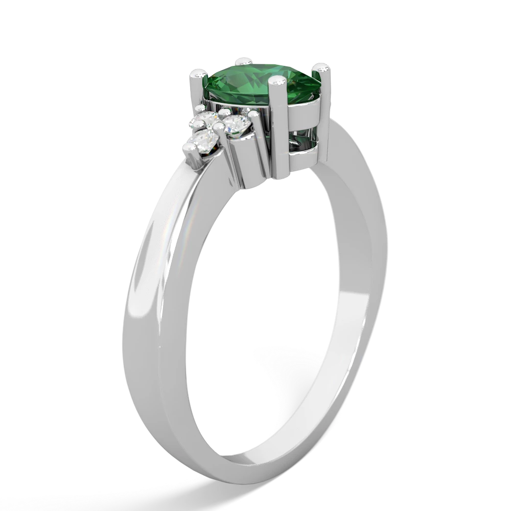 Lab Emerald Simply Elegant 14K White Gold ring R2113