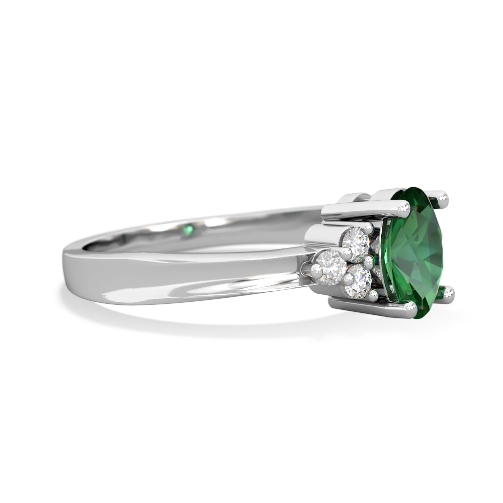 Lab Emerald Simply Elegant 14K White Gold ring R2113