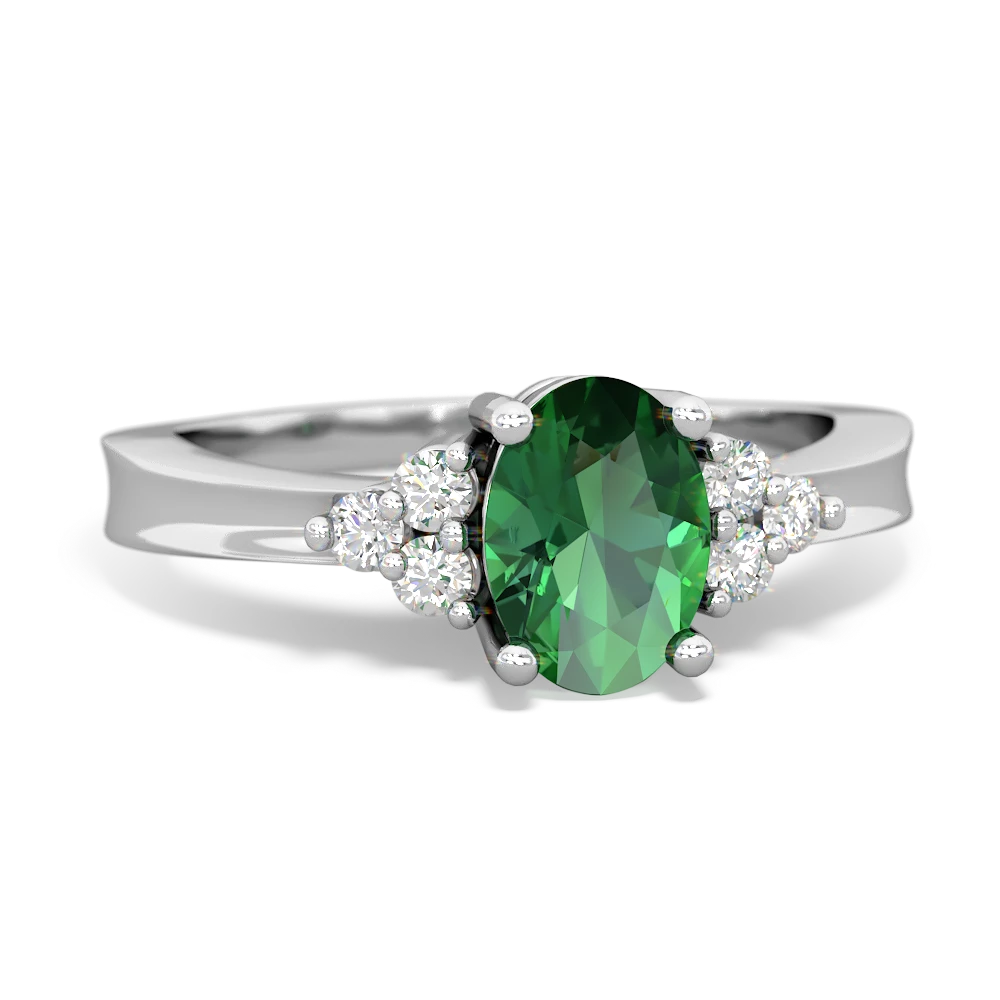 Lab Emerald Simply Elegant 14K White Gold ring R2113