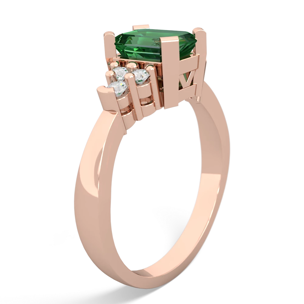 Lab Emerald Timeless Classic 14K Rose Gold ring R2591