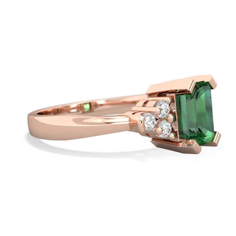 Lab Emerald Timeless Classic 14K Rose Gold ring R2591