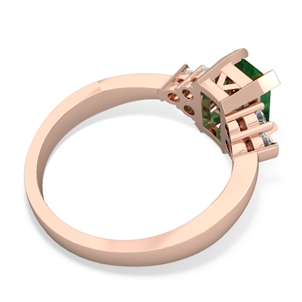 Lab Emerald Timeless Classic 14K Rose Gold ring R2591
