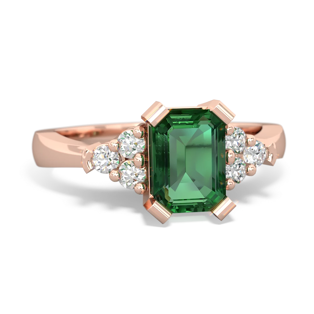 Lab Emerald Timeless Classic 14K Rose Gold ring R2591