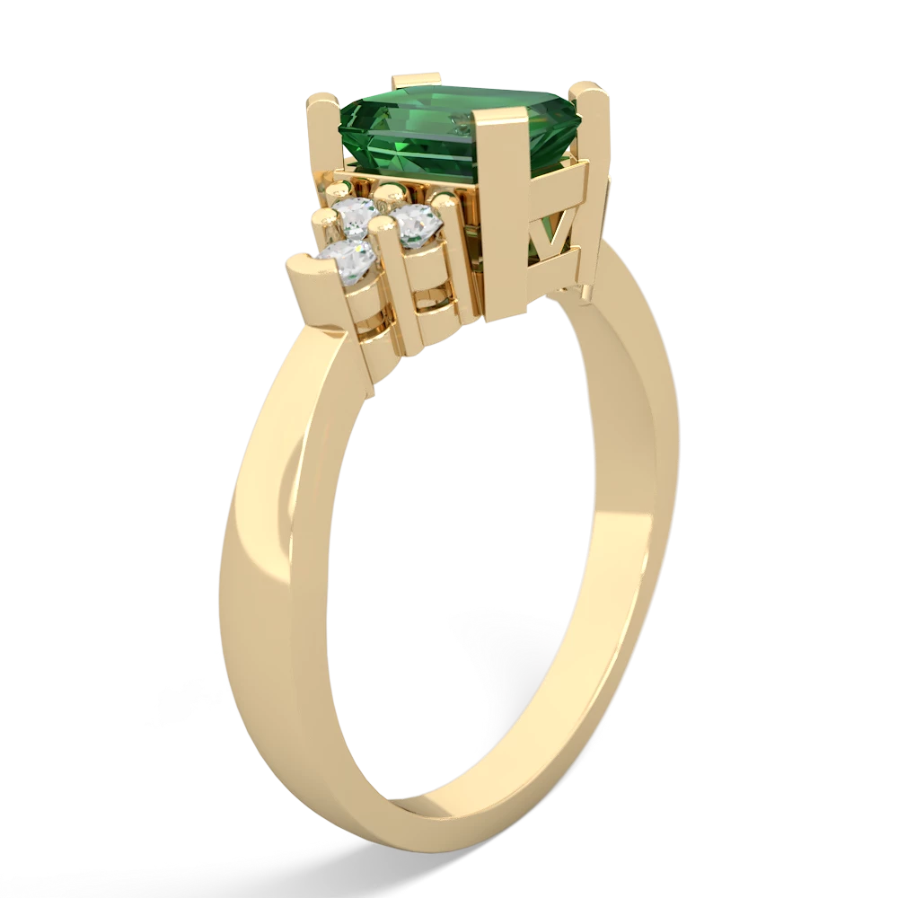 Lab Emerald Timeless Classic 14K Yellow Gold ring R2591