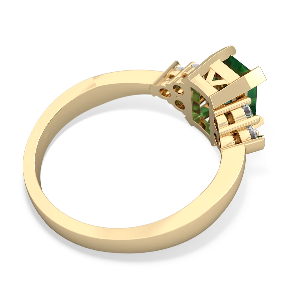 Lab Emerald Timeless Classic 14K Yellow Gold ring R2591