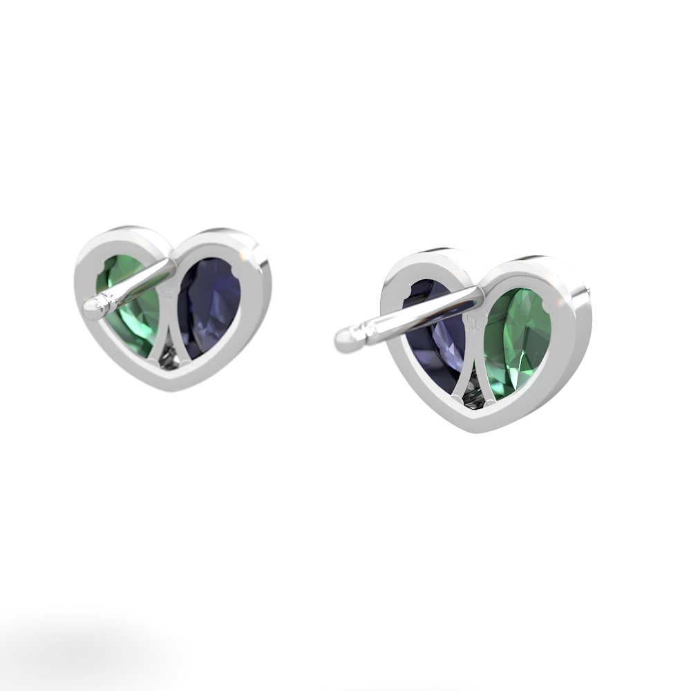 Lab Emerald 'Our Heart' 14K White Gold earrings E5072
