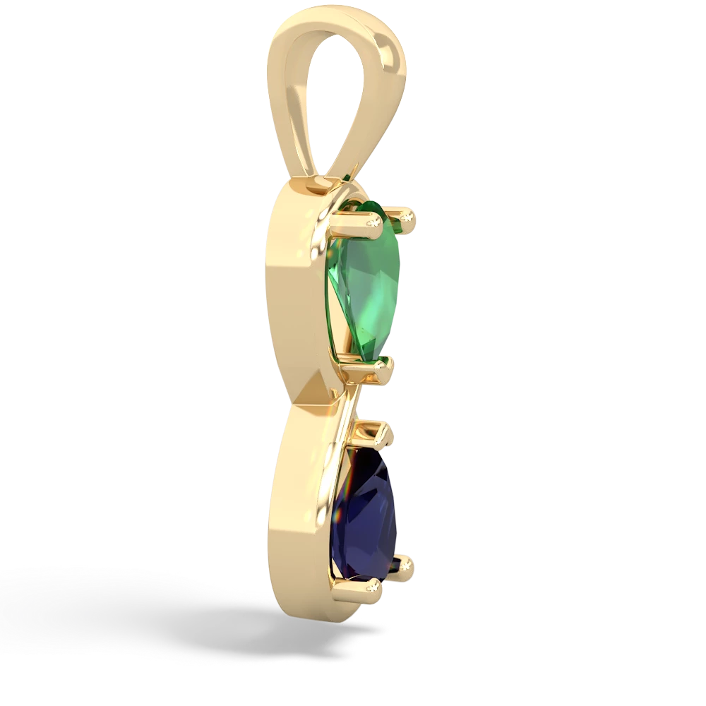 Lab Emerald Infinity 14K Yellow Gold pendant P5050