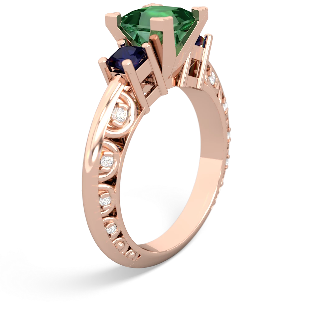 Lab Emerald Eternal Embrace Engagement 14K Rose Gold ring C2001