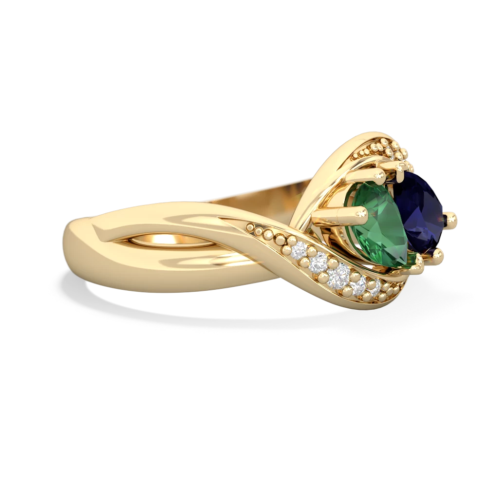 Lab Emerald Summer Winds 14K Yellow Gold ring R5342