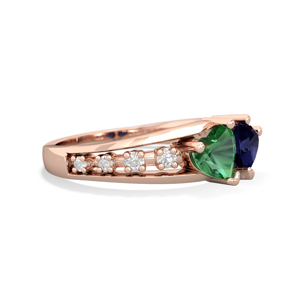 Lab Emerald Heart To Heart 14K Rose Gold ring R3342