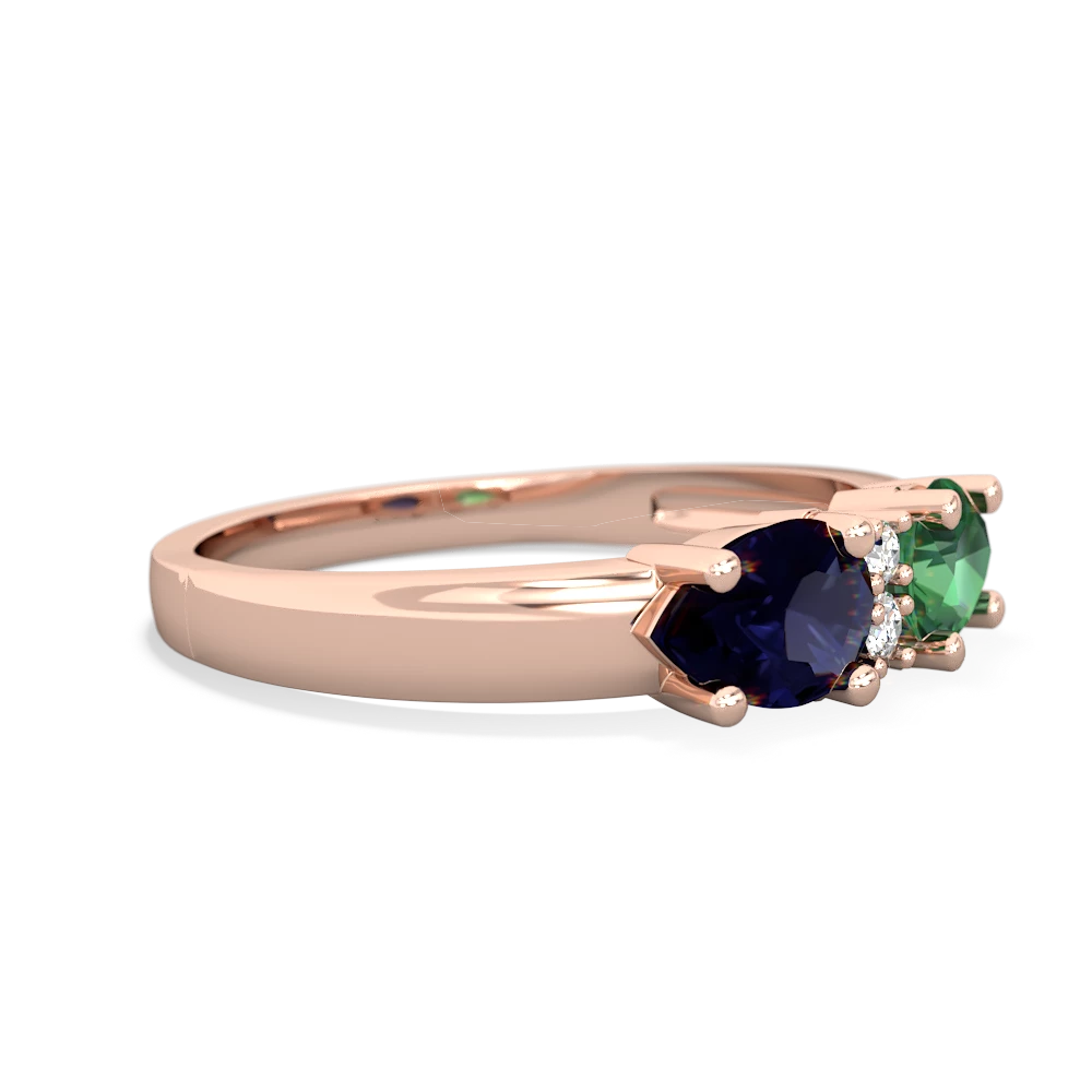 Lab Emerald Pear Bowtie 14K Rose Gold ring R0865