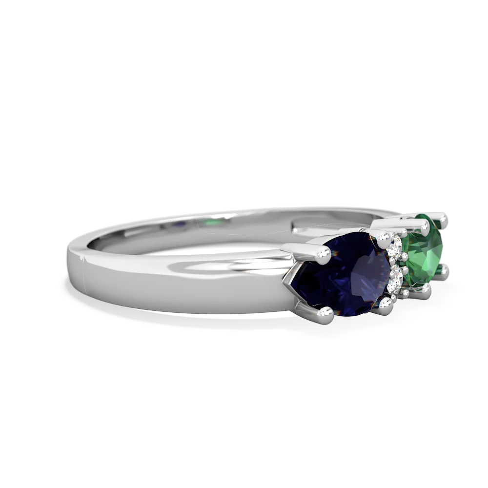 Lab Emerald Pear Bowtie 14K White Gold ring R0865