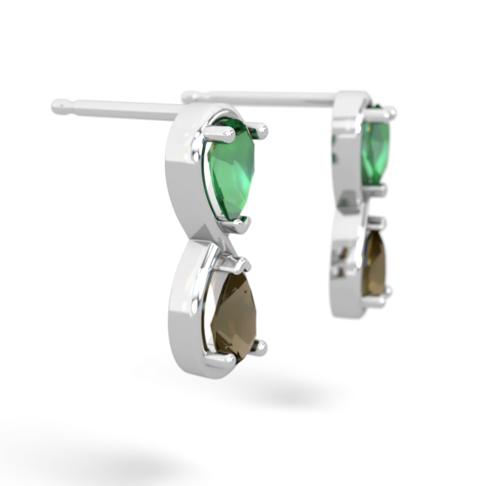 Lab Emerald Infinity 14K White Gold earrings E5050